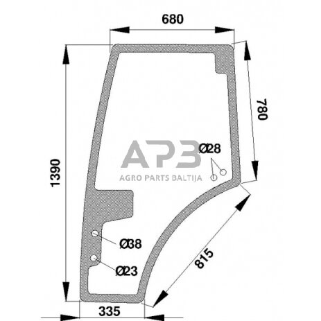 Kabinos durų stiklas H816810030330N Kabinos durų stiklas H816810030330N