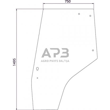 Kabinos durų stiklas kairės pusės 3825689M1N Kabinos durų stiklas kairės pusės 3825689M1N