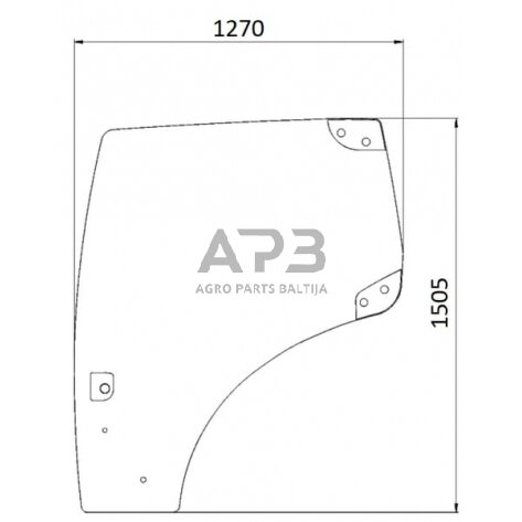 Kabinos durų stiklas 82027357N Kabinos durų stiklas 82027357N