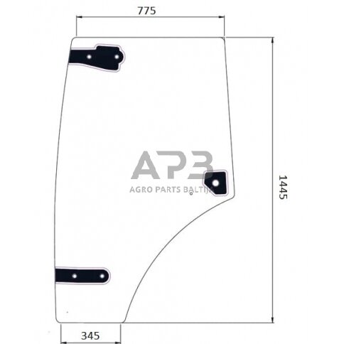 Kabinos durų stiklas 6005029102N Kabinos durų stiklas 6005029102N