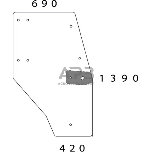 Kabinos durų stiklas 04352849N Kabinos durų stiklas 04352849N