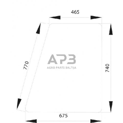 Kabinos durų stiklas viršutinis D4012 Kabinos durų stiklas viršutinis D4012