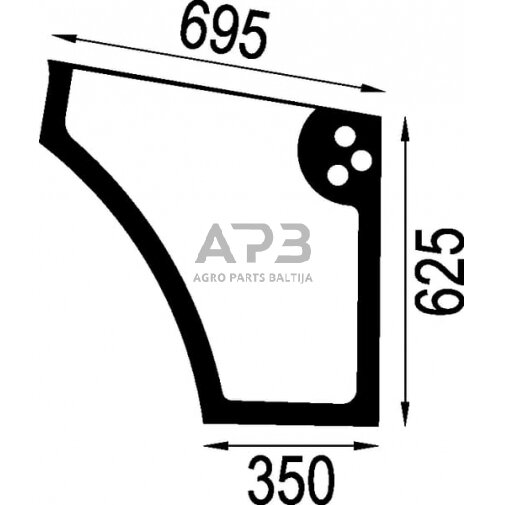 Kabinos durų stiklas apatinis 5092899N Kabinos durų stiklas apatinis 5092899N