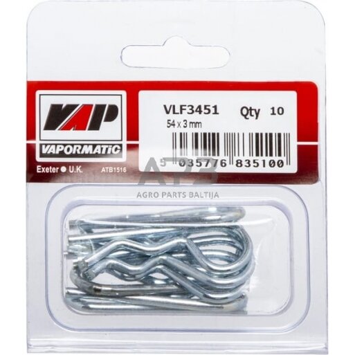 Kaiščiai spyruokliniai 100 vnt. 3,00 mm x 55,00 mm Vapormatic VLF3451 1 Kaiščiai spyruokliniai 100 vnt. 3,00 mm x 55,00 mm Vapormatic VLF3451 1