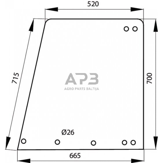 Kabinos durų stiklas viršutinis 205810030600N Kabinos durų stiklas viršutinis 205810030600N