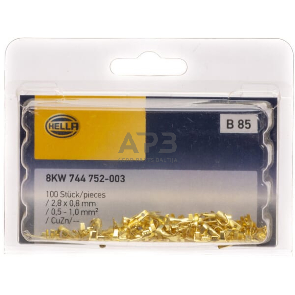 Kabelio antgalis 0.5-1mm² 2.8x0.8mm Ø2.8mm, 100 vnt. Hella 8KW744752003 4