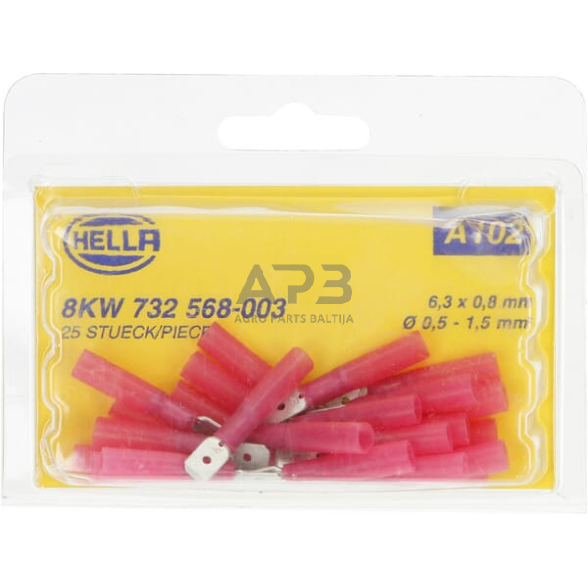 Kabelio antgalis 0.5-1mm² 6.3x0.8mm, 25 vnt. Hella 8KW732568003 4
