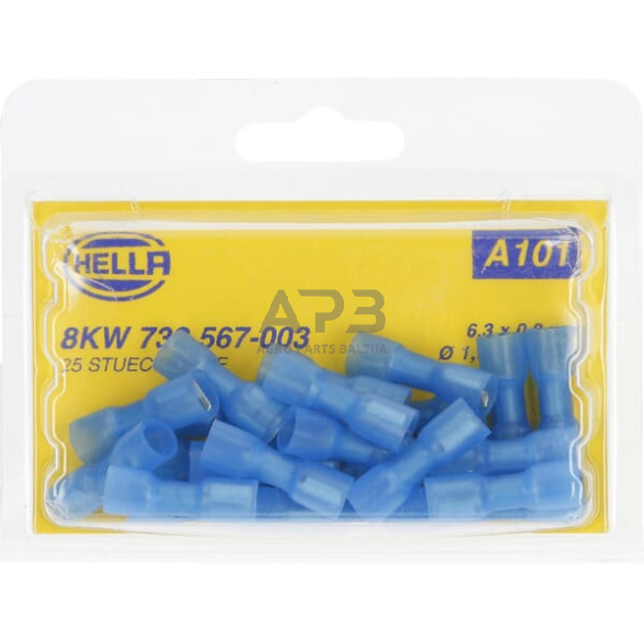 Kabelio antgalis 1.5-2.5mm² 6.3x0.8mm, 25 vnt. Hella 8KW732567003 4