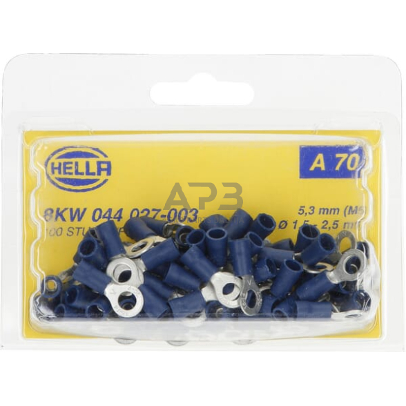 Kabelio antgalis 1.5-2.5mm² Ø5.3mm 100 vnt. Hella 8KW044027003 4 Kabelio antgalis 1.5-2.5mm² Ø5.3mm 100 vnt. Hella 8KW044027003 4