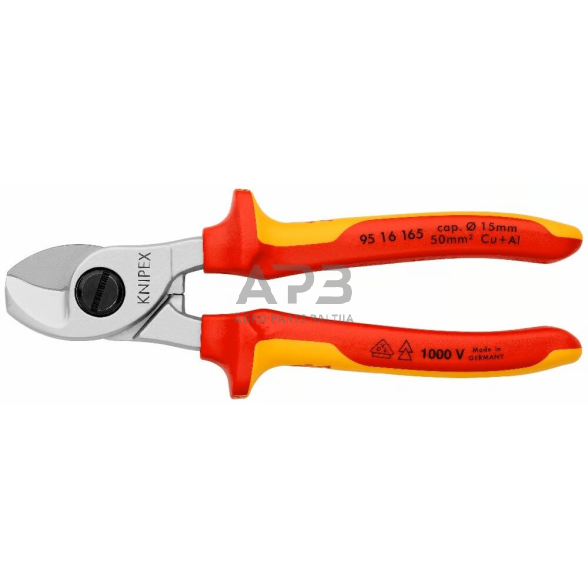 Kabelio kirpimo žirklės elektrikui VDE 165mm KNIPEX