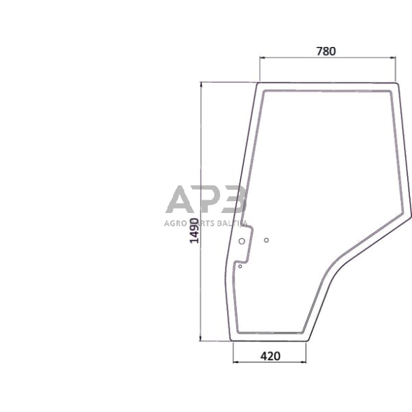 Kabinos durų stiklas 3907222M1N Kabinos durų stiklas 3907222M1N