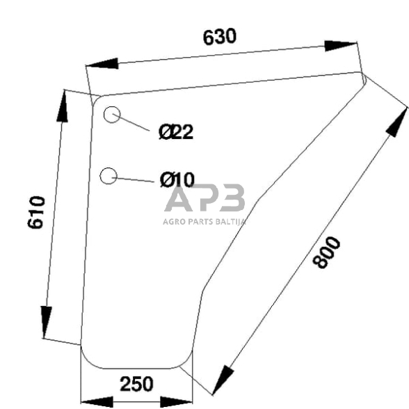 Kabinos durų stiklas apatinis D7103 Kabinos durų stiklas apatinis D7103