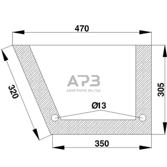 Kabinos durų stiklas apatinis D7306 Kabinos durų stiklas apatinis D7306