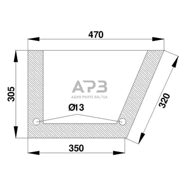 Kabinos durų stiklas apatinis D7308 Kabinos durų stiklas apatinis D7308