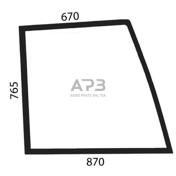 Kabinos durų stiklas viršutinis RH D6705 Kabinos durų stiklas viršutinis RH D6705