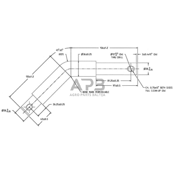 Kaištis 28,00 mm / 36,00 mm / 28,00 mm x 28,00 mm Z436135KR 2 Kaištis 28,00 mm / 36,00 mm / 28,00 mm x 28,00 mm Z436135KR 2