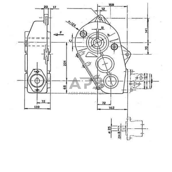 Kampinis reduktorius Berma RT30045 29,5:1 1 Kampinis reduktorius Berma RT30045 29,5:1 1