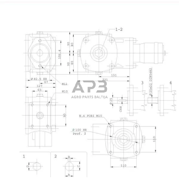 Kampinis reduktorius Berma RT9035 3,1:1 1 Kampinis reduktorius Berma RT9035 3,1:1 1