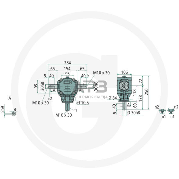 Kampinis reduktorius BONDIOLI & PAVESI 415S1020100G333 1 Kampinis reduktorius BONDIOLI & PAVESI 415S1020100G333 1