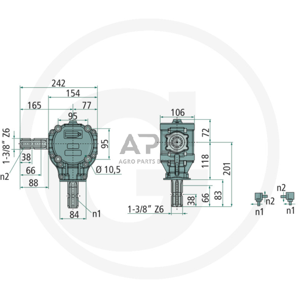 Kampinis reduktorius BONDIOLI & PAVESI 415S1020100R110 1 Kampinis reduktorius BONDIOLI & PAVESI 415S1020100R110 1