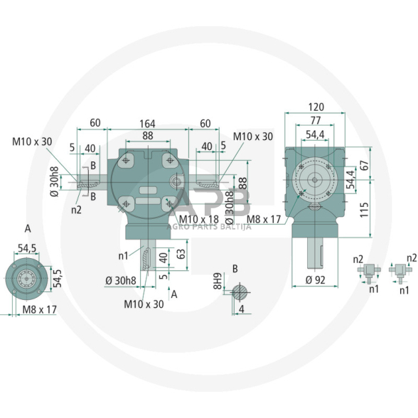 Kampinis reduktorius BONDIOLI & PAVESI 415S2020278G333 1