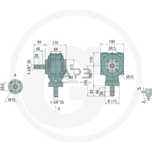 Kampinis reduktorius BONDIOLI & PAVESI 415S2061310F101 1 Kampinis reduktorius BONDIOLI & PAVESI 415S2061310F101 1