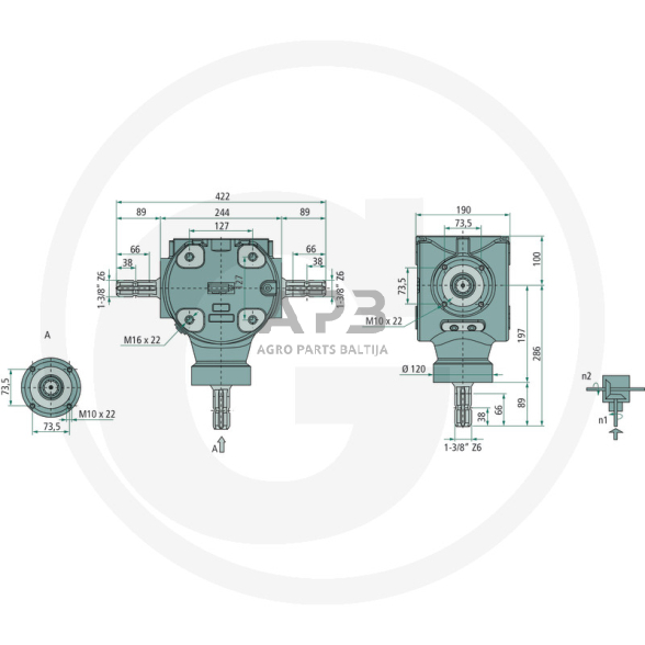 Kampinis reduktorius BONDIOLI & PAVESI 415S2100052G111 1 Kampinis reduktorius BONDIOLI & PAVESI 415S2100052G111 1