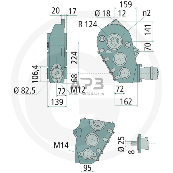 Kampinis reduktorius BONDIOLI & PAVESI 415WDRT300-8640 1 Kampinis reduktorius BONDIOLI & PAVESI 415WDRT300-8640 1