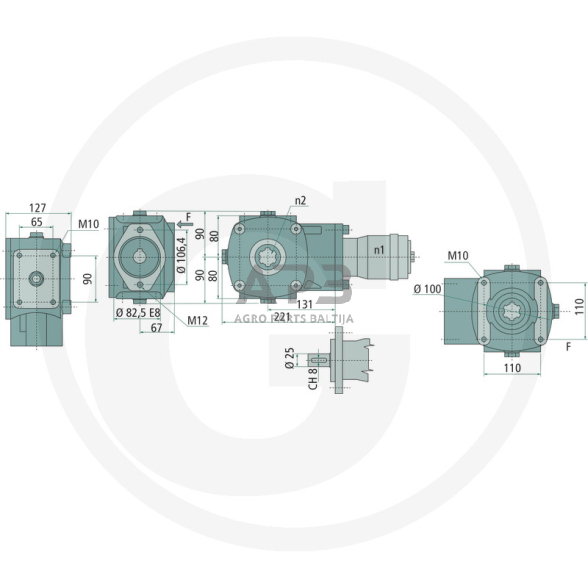 Kampinis reduktorius BONDIOLI & PAVESI 415WDRT90-9260 1 Kampinis reduktorius BONDIOLI & PAVESI 415WDRT90-9260 1