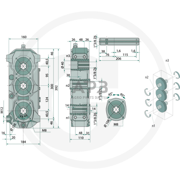 Kampinis reduktorius BONDIOLI & PAVESI 415ZBMS6046316020 1 Kampinis reduktorius BONDIOLI & PAVESI 415ZBMS6046316020 1