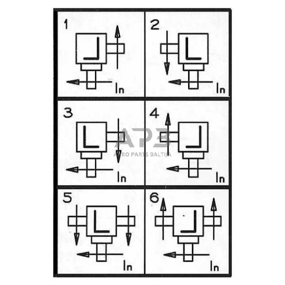 Kampinis reduktorius Comer 124029 L-25A 1:2.78 4 Kampinis reduktorius Comer 124029 L-25A 1:2.78 4