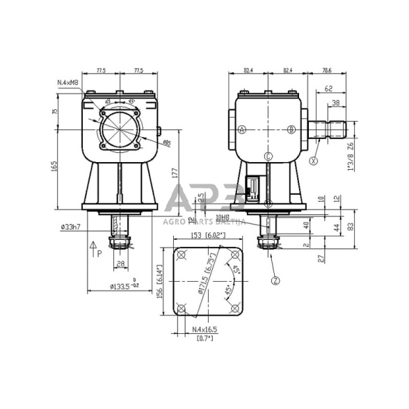 Kampinis reduktorius Comer 211899 LF-211 1 2.83 2 Kampinis reduktorius Comer 211899 LF-211 1 2.83 2