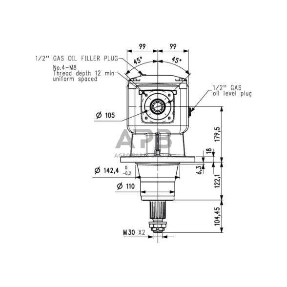 Kampinis reduktorius Comer 227804  LF-227 J 1:1.83 3 Kampinis reduktorius Comer 227804  LF-227 J 1:1.83 3