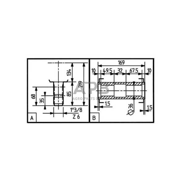 Kampinis reduktorius Comer 259871 TB-19C 1.46:1 3 Kampinis reduktorius Comer 259871 TB-19C 1.46:1 3
