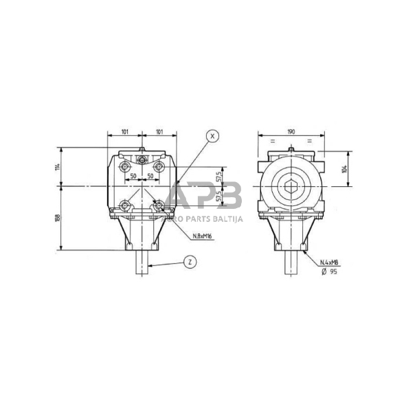 Kampinis reduktorius Comer 278019 T-278C 1.6:1 4 Kampinis reduktorius Comer 278019 T-278C 1.6:1 4