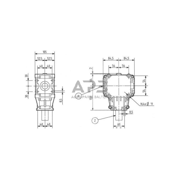 Kampinis reduktorius Comer 281864 T-281A 1:1 3