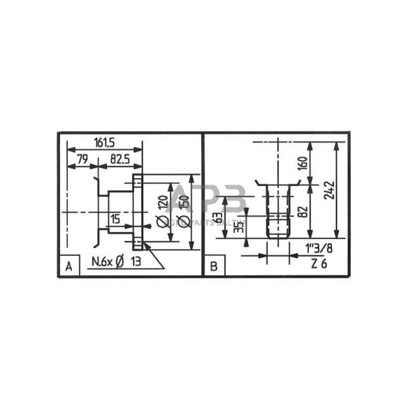 Kampinis reduktorius Comer 304027 T-304C 3:1 3 Kampinis reduktorius Comer 304027 T-304C 3:1 3