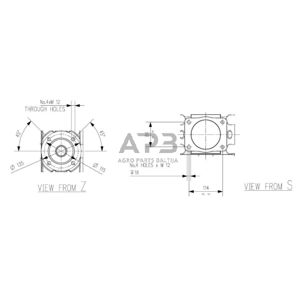 Kampinis reduktorius Comer 313875 T-313J 1:3 6 Kampinis reduktorius Comer 313875 T-313J 1:3 6