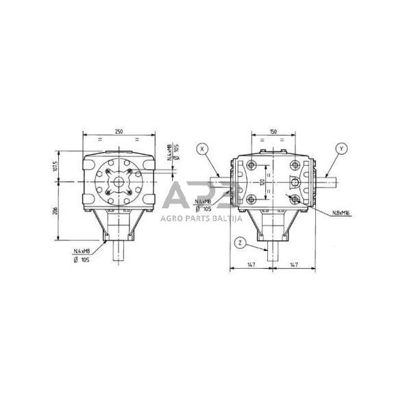 Kampinis reduktorius Comer 926922120 T-269B 1:1,63 2 Kampinis reduktorius Comer 926922120 T-269B 1:1,63 2