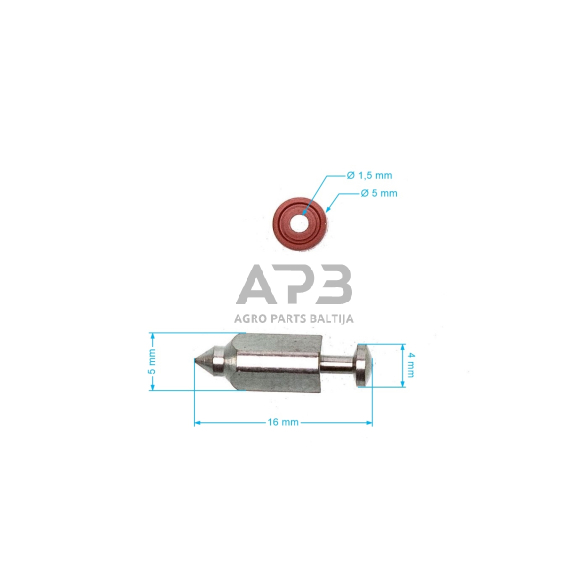 Karbiuratoriaus adatinis vožtuvas Briggs & Stratton nuo 3,5AG iki 4AG MAX, Quantum 5AG, 281144, 281178, 398188 3