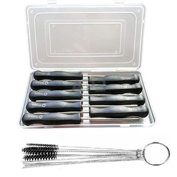 Karbiuratoriaus reguliavimo raktų rinkinys 8vnt. + šepečiai Karbiuratoriaus reguliavimo raktų rinkinys 8vnt. + šepečiai