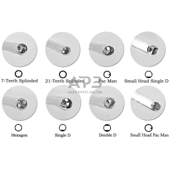 Karbiuratoriaus reguliavimo raktų rinkinys 8vnt. + šepečiai 2 Karbiuratoriaus reguliavimo raktų rinkinys 8vnt. + šepečiai 2