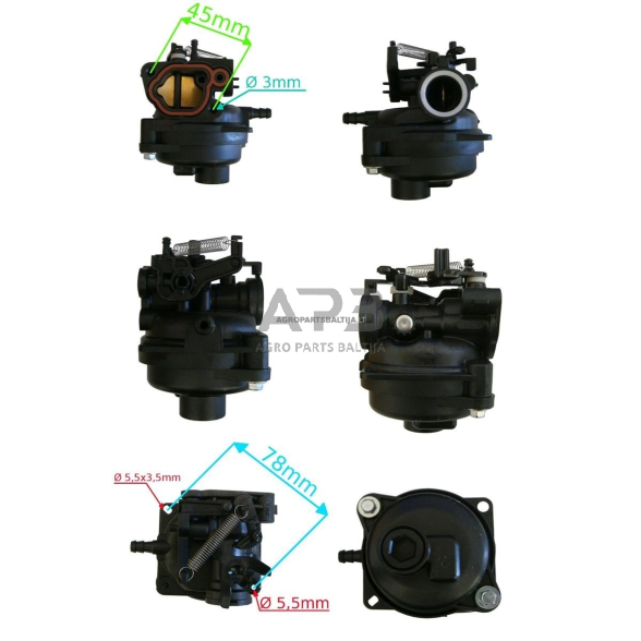 Karbiuratorius Briggs & Stratton SERIJA 500, 550E, 575EX, 591109 1 Karbiuratorius Briggs & Stratton SERIJA 500, 550E, 575EX, 591109 1