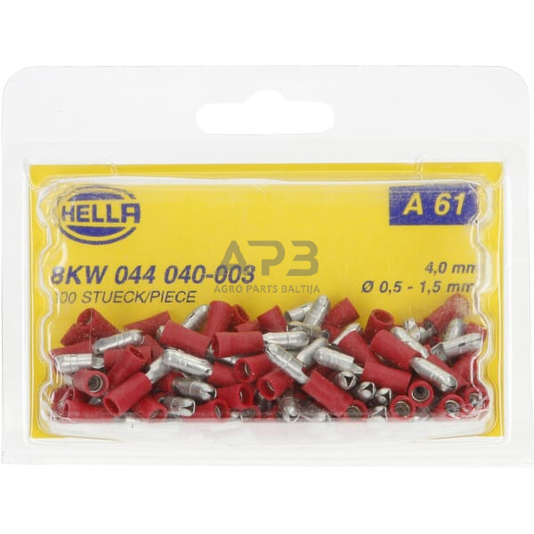 Kabelio antgalis 0.5-1mm² Ø4mm, 100 vnt. Hella 8KW044040003 4 Kabelio antgalis 0.5-1mm² Ø4mm, 100 vnt. Hella 8KW044040003 4