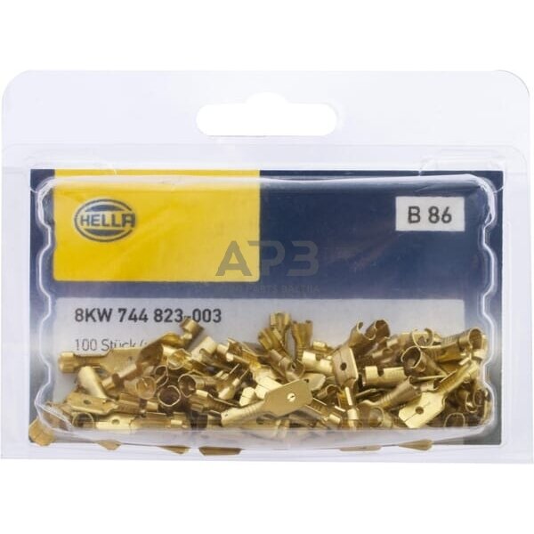 Kabelio antgalis 1.5-2.5mm² 6.3x0.8mm Ø6.3mm, 100 vnt. Hella 8KW744823003 4 Kabelio antgalis 1.5-2.5mm² 6.3x0.8mm Ø6.3mm, 100 vnt. Hella 8KW744823003 4