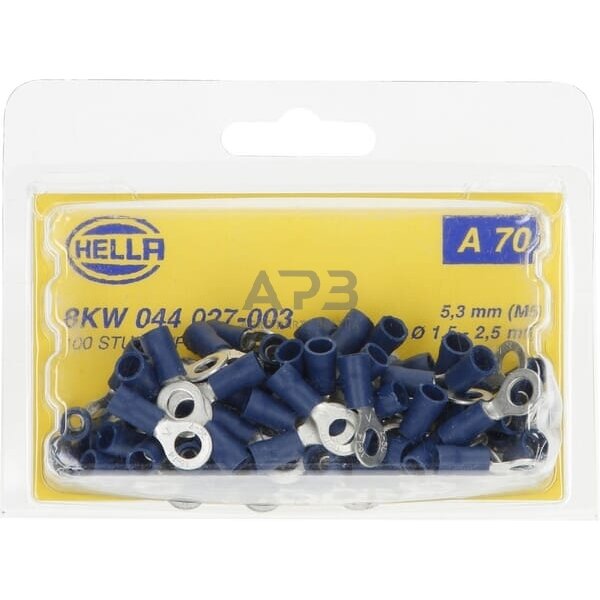 Kabelio antgalis 1.5-2.5mm² Ø5.3mm 100 vnt. Hella 8KW044027003 4 Kabelio antgalis 1.5-2.5mm² Ø5.3mm 100 vnt. Hella 8KW044027003 4