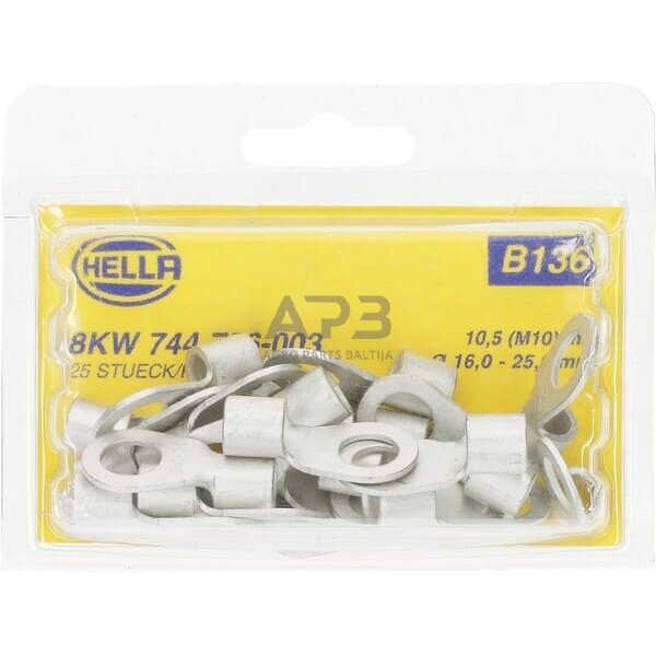 Kabelio antgalis 16-25mm² Ø10.5mm B serija, 25 vnt. Hella 8KW744726003 4 Kabelio antgalis 16-25mm² Ø10.5mm B serija, 25 vnt. Hella 8KW744726003 4