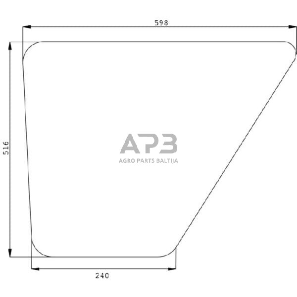 Kabinos durų stiklas apatinis 385500350010N