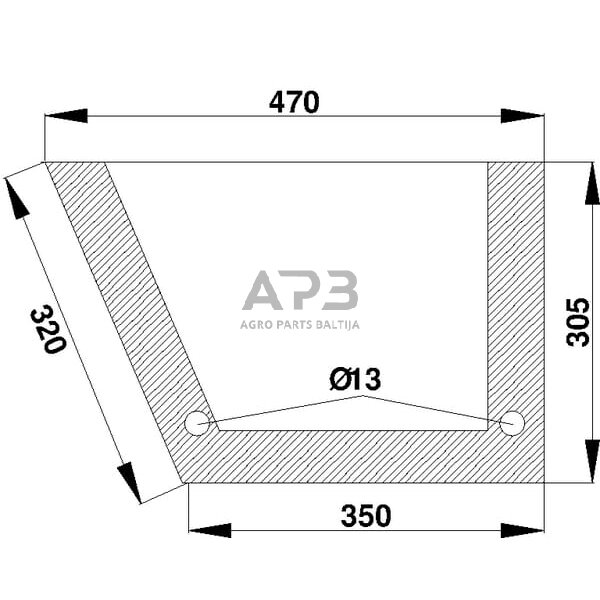 Kabinos durų stiklas apatinis D7306 Kabinos durų stiklas apatinis D7306