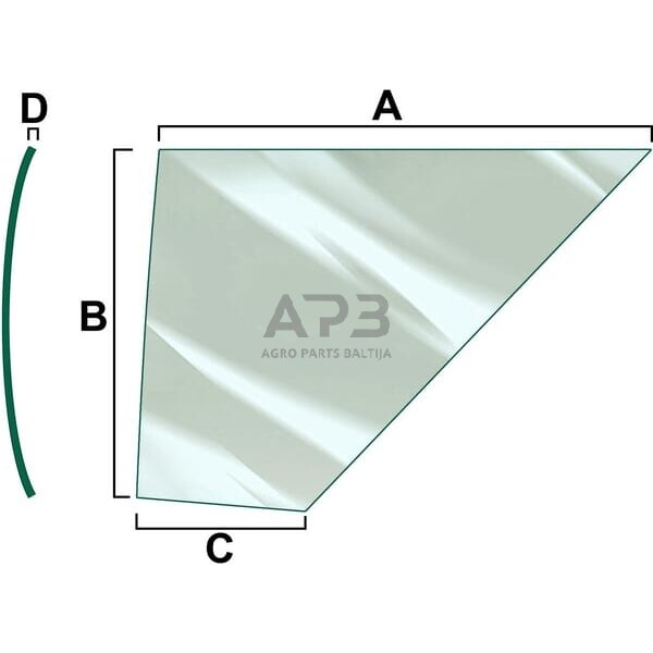 Kabinos durų stiklas apatinis VPM7411 Kabinos durų stiklas apatinis VPM7411